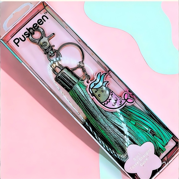 NEW Pusheen Bag Charm 3 Cord USB Charging Keychain + Unicorn Pen - Picture 12 of 14